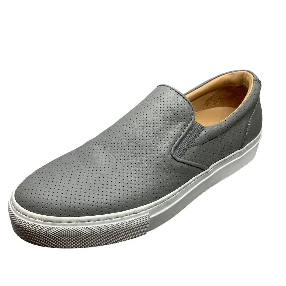 Greats Brooklyn Wooster Perforated‎ Italian Leather Slip On Sneakers